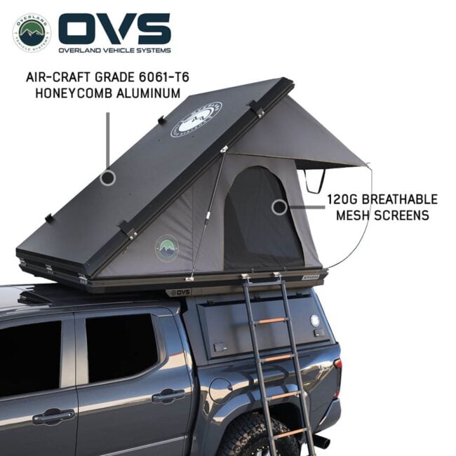 OVS Excursion Truck Bed Camper Shell w/ Rooftop Tent for 2009+ Ram 2500/3500 (6'4" Bed) (70300022)